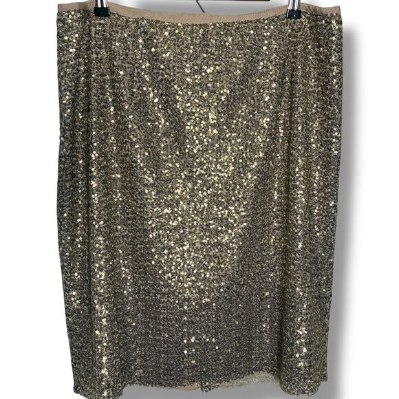 Chico’s Skirt NWT Women's Sz 3 (XL) Stephanie Sequin Lined Pencil Simply Shimmer - Picture 2 of 8